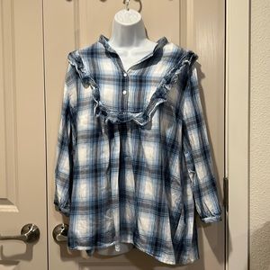 Cute Ruffle Button Up Shirt